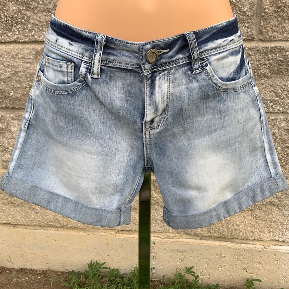 Light washed denim shorts